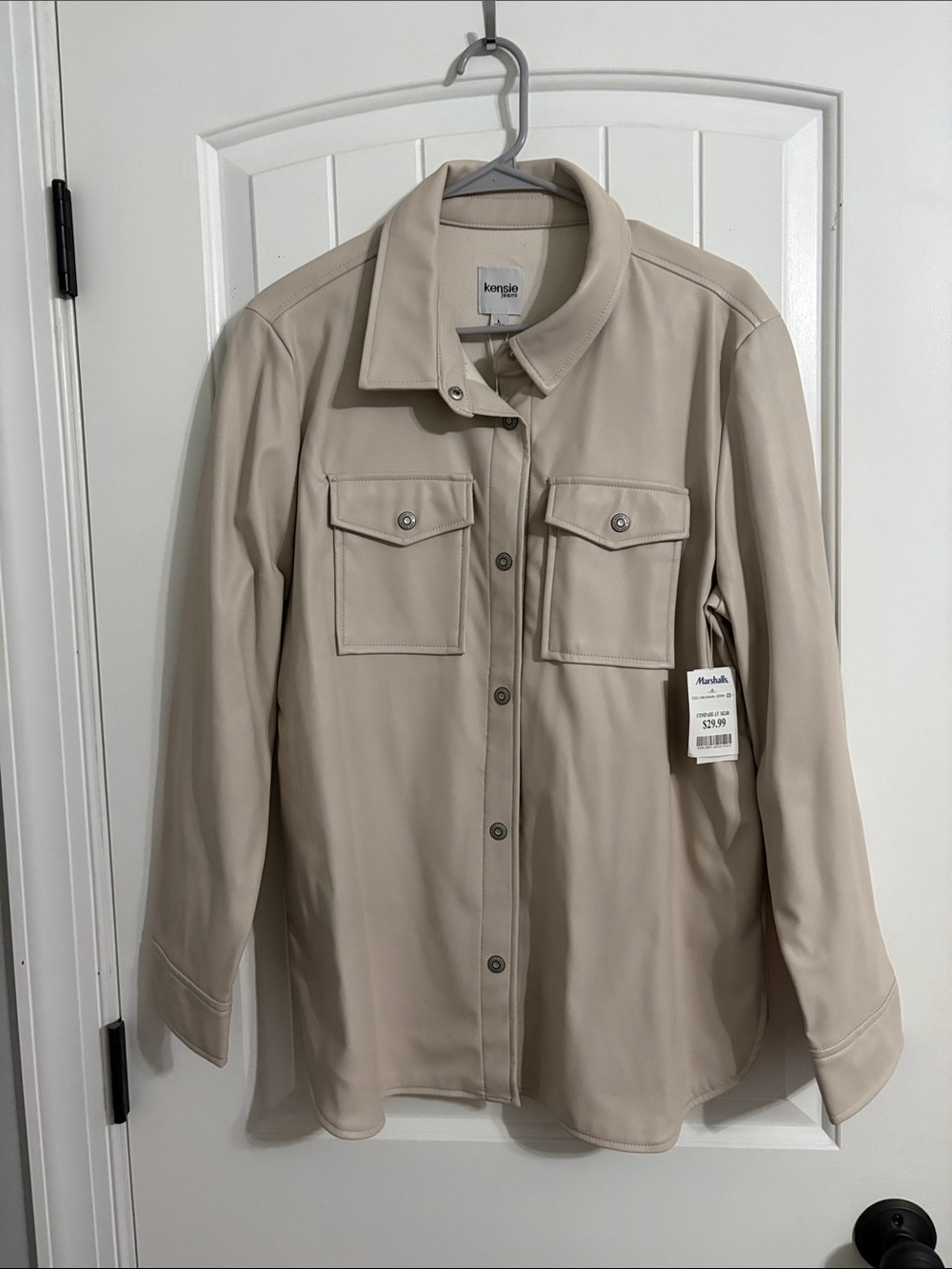 Kensie Men's Tan Button-Front Shirt Jacket